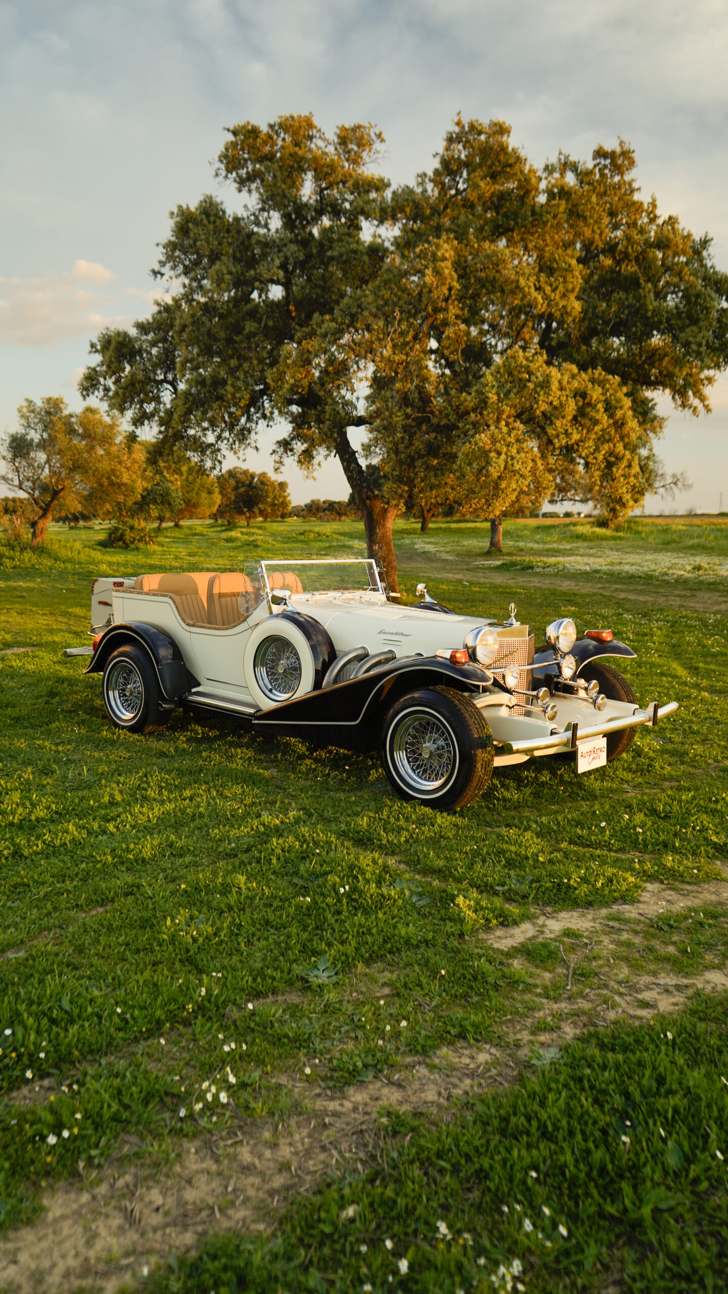 Coche clásico blanco para bodas